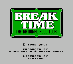 Break Time - The National Pool Tour